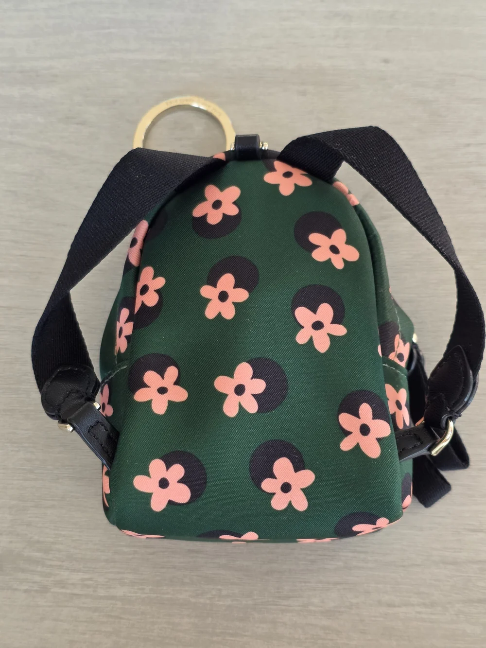 Kate Spade Green Floral Mini Backpack Keychain